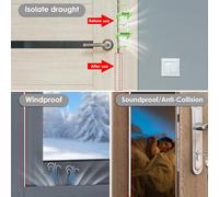 Wayi-Joint De Porte D'entrée D-Profil Nouveau Silicone, 12m Joint Porte Fenêtre Isolation Thermique Isolant Fenêtre, Joint D'etanchéité Autocollant, Calfeutrer Porte Cavité Insonorisée (Noir)