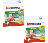 WAYI-Moll Joint Portes Et Fenêtres Profil E ¿ Joint D'Isolation Thermique Adhésif En Caoutchouc ¿ Anti Froid Et Humidité ¿ Comble Des Espaces Faibles De 1 À 3,5 Mm ¿ Blanc -10Mx 9Mm-Lot De 2