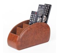 WAYIFON Porte-télécommande avec 5 poches, grand support pour TV, DVD, clé 4K et télécommandes Bluray, rangement pour crayons, marron M