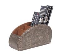 WAYIFON Support de télécommande avec 5 poches, grand support pour télécommandes TV, DVD, 4K Stick et Bluray, rangement pour télécommandes et stylos, M-Retro Marron