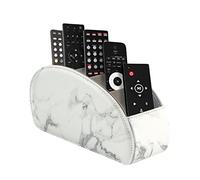 WAYIFON Support pour télécommandes avec 5 poches, Grand support pour télécommandes TV, DVD, 4K Stick et Bluray, Rangement pour télécommandes pour stylos, M-Marbre Blanc