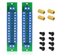 WayinTop PCB Power Distribution Board Kit, 2 x 12 Positionner Cartes de Distribution D'alimentation 2 Entrées 13 Paires de Sorties pour DC AC 24V 10A