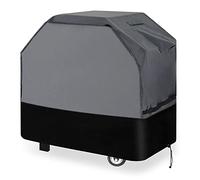 Waykea Housse de Barbecue Robuste, Tissu Oxford 600D, résistante à l'eau, aux UV et à la décoloration, pour Barbecue Weber Char-Broil Dyna Glo Nexgrill (124 x 63 x 109 cm, Gris/Noir)