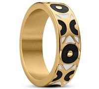 Waykins by Trendhim Bague pour homme - Design mauvais œil - Acier inoxydable 316L et émail - Design danois - Surface polie - Acier/bleu turquoise, 64mm, Métal non précieux, Aucune pierre précieuse