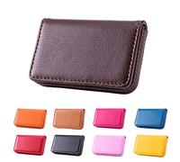 Waylipun Porte-Cartes de Visite, Porte-Cartes de Visite en Cuir Synthétique pour Homme et Femme avec Fermeture magnétique pour Carte de Visite, Carte de Crédi(Café)