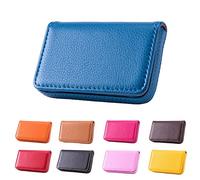 Waylipun Porte-Cartes de Visite, Porte-Cartes de Visite en Cuir Synthétique pour Homme et Femme avec Fermeture magnétique pour Carte de Visite, Carte de Crédi(Bleu)