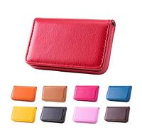 Waylipun Porte-Cartes de Visite, Porte-Cartes de Visite en Cuir Synthétique pour Homme et Femme avec Fermeture magnétique pour Carte de Visite, Carte de Crédi(Rouge)
