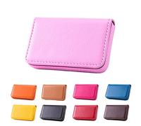 Waylipun Porte-Cartes de Visite, Porte-Cartes de Visite en Cuir Synthétique pour Homme et Femme avec Fermeture magnétique pour Carte de Visite, Carte de Crédi(Rose)