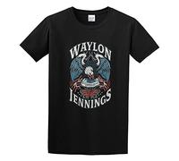 Waylon Jennings Lonesome T-Shirt Funny Shirt Graphic Mens Tee Black XXL
