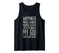 Waymaker Miracle Worker Promise Keeper My God Christian Débardeur