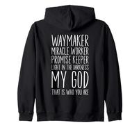 Waymaker Miracle Worker Promise Keeper My God Christian Sweat à Capuche