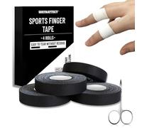 Waymaytecy 4 Rouleaux Sport Tape Ajouter Une Paire de Ciseaux,Tape pour Doigt avec Adhésif,Grip Tape Antidérapante et Durable,Idéale pour Escalade,Handball et Protection des Articulations(Noir)