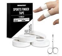 Waymaytecy 4 Rouleaux Sport Tape Ajouter Une Paire de Ciseaux,Tape pour Doigt avec Adhésif,Grip Tape Antidérapante et Durable,Idéale pour Escalade,Handball et Protection des Articulations(Blanc)