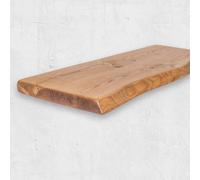 Wayne/Live Edge Étagère Flottante Rustique, étagère Murale en Bois 29x3.5cm, Chêne Naturel, 80cm