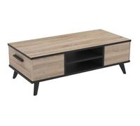 Demeyere - Table Basse Design Style Industriel - Idéal pour Votre Coin Salon TV - 2 Niches et 2 Tiroirs Coulissants - Collection Wayne