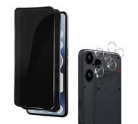 Wayneer Verre Trempé Anti-Espion Pour Nothing Phone 3A Lite, 2 Pièces Privacy Film et 2 Pièces Protection Camera, 9H Dureté HD Anti Rayures Anti-Spy Protection écran