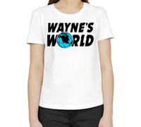 Waynes World T-shirt classique à manches courtes et col rond pour femme, Blanc., S