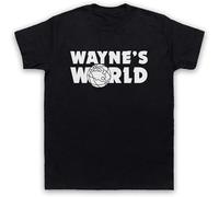 Wayne's World t Shirt Schwarz Herren pour Homme et Femme 100% Coton avec Logo Rock Music Film Garth Blanc Jaune Noir Rouge Manches Courtes(XX-Large)