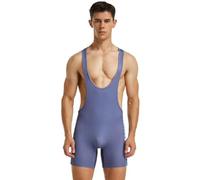 Wayonge Justaucorps de lutte athlétique pour homme pour la lutte active ou l'entraînement Combinaison sans manches Body de sport sans manches pour homme, XXL