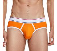 Wayonge Slip en coton respirant et taille basse pour homme, Orange, X-Large