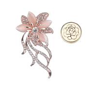 WayOuter Broche avec Oeil de Chat pour Femme crée par Merdia Broche Chic Bouquet de Mariage (Argent)