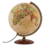 Waypoint Geographic Como/Lugano Globe de bureau lumineux 12" avec méridien en métal et base en bois pour la maison et le bureau 2.5 lb beige