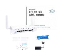 WayPonDEV Banana Pi BPI R4 Pro Routeur WiFi 7 OpenWrt MT7988A CPU 4 Go DDR4 RAM 2,5 G Port Ethernet 2 x 10 G SFP+/RJ45 Prend en charge 4G/5G, avec module WiFi NIC-BE14 (Kit1, 4 Go)