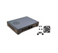 WayPonDEV Boîtier en métal noir pour CM3588 NAS Kit Open Source Moncarte - Dissipateur thermique en métal pour module de stockage réseau CM3588 - Kit de démarrage avec ventilateur