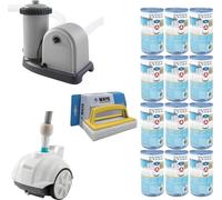 WAYS - Entretien de piscine - Aspirateur de piscine ZX50 & pompe de filtration 5678 L/u & 12 filtres type A & brosse à récurer WAYS