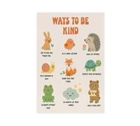 Ways to Be Kind Poster sur toile pour chambre à coucher, bureau, chambre, cadeau 20 x 30 cm