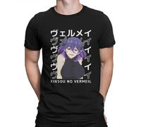 WAYSDA Anime Vermeil in Gold Men's Tshirt Vermeil Eyes Individuality T Shirt Black L