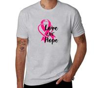 WAYSDA Love Live Hope (Beat Breast Cancer) T-Shirt Men Grey XL