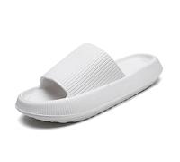 Waysoland Pantoufles Claquettes Femmes Hommes Summer Chaussons,Massage de Douche Salle de Bain non Glissée Séchage Rapide Orteil Ouvert Super Doux Confortable Pantoufles(Blanc,44/45 EU)