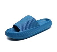 Waysoland Pantoufles Claquettes Femmes Hommes Summer Chaussons,Massage de Douche Salle de Bain non Glissée Séchage Rapide Orteil Ouvert Super Doux Confortable Pantoufles(Bleu,44/45 EU)