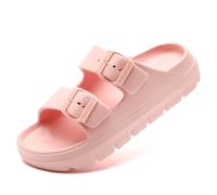 Waysoland Sandales d'été orthopédiques pour femme - Semelles épaisses confortables - Avec boucle réglable et coussin ultra, Sandales roses, 36 EU