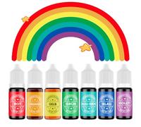 Waysroma Colorant Alimentaire 7x12ml, Hautement Concentré & Sans Sucre Colorant Alimentaire Liquide pour Pâtisserie, Gâteaux, Macarons,Fondants, Pâques Biscuits, Beignets (Arc-en-ciel)