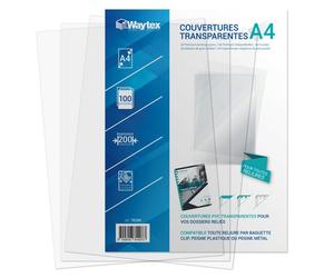 Waytex 100 couvertures pour relieuse - translucide