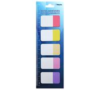 WAYTEX 100 Marque-page papier autocollants grand format 5 couleurs 5 blocs de 20 feuillets bicolores 42 x 25 mm adhésifs repositionnables