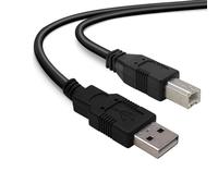 Waytex 11281 Câble Imprimante USB 2.0 USB A Mâle vers USB B Mâle 1,00 m, pour imprimante, scanner et périphériques avec USB-B - Noir