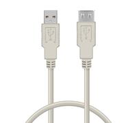 Waytex 11306 Rallonge Câble USB 2.0 Mâle A vers Femelle A 0,60 m, Gris, pour imprimante, scanner, webcam, souris, clavier et tous périphériques USB