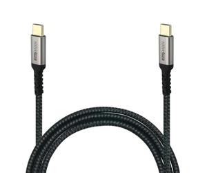 Waytex 11670 Câble USB C vers USB C M/M 1,00m Charge Rapide PD 100W Transfert données 10 Gbps Gaine Nylon Tressé anti-rupture couleur noir