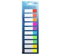 WAYTEX 200 Marque-pages papier autocollants 10 couleurs néon 10 mini blocs de 20 feuillets bicolores 45 x 12 mm adhésifs repositionnables