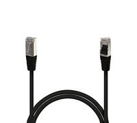 Waytex 33825 Câble Ethernet Réseau RJ45 Cat 6a S/FTP 500MHz Blindé 100% cuivre LSZH Sans Halogène - Compatible PC, Imprimante, Box, Routeur, Switch réseau, Consoles de jeux, TV - 1m, Noir