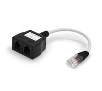Waytex 35051 Doubleur de ligne Réseau Eclateur de paires RJ45 Cat 5E Non blindé Doubleur Réseau Ethernet 1 mâle vers 2 femelles