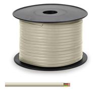 Waytex 36101 Câble téléphonique Plat Beige 4 conducteurs Bobine 100m pour Connexion téléphonique RJ11