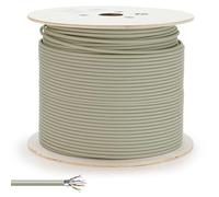 Waytex 36414 Câble Catégorie 6 F/UTP 500m RJ45 Monobrin Gaine LSOH - AWG23 blindé Conducteur Cuivre Couleur Beige sur Touret Bois