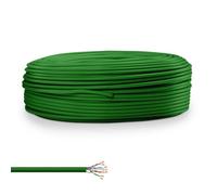 Waytex 36424 Câble RJ45 Multibrin Catégorie 6 F/UTP 100,00m AWG26/7 blindé Conducteur Cuivre Couleur Vert en Couronne
