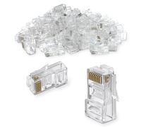 Waytex 37104 Connecteurs RJ45 Cat5e non blindé Fiche RJ45 à Sertir pour câble Réseau, Lot de 100 Connecteurs