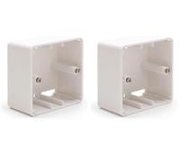 Waytex 37250 Cadre Type Mosaic, Boitier Saillie 80x80mm pour Plastron avec Cadre, Profondeur 40mm, à Visser, Blanc (Lot de 2)