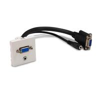 Waytex 37264 Plastron VGA F/F et Jack 3,5 F/F 45x45 câble 20 cm